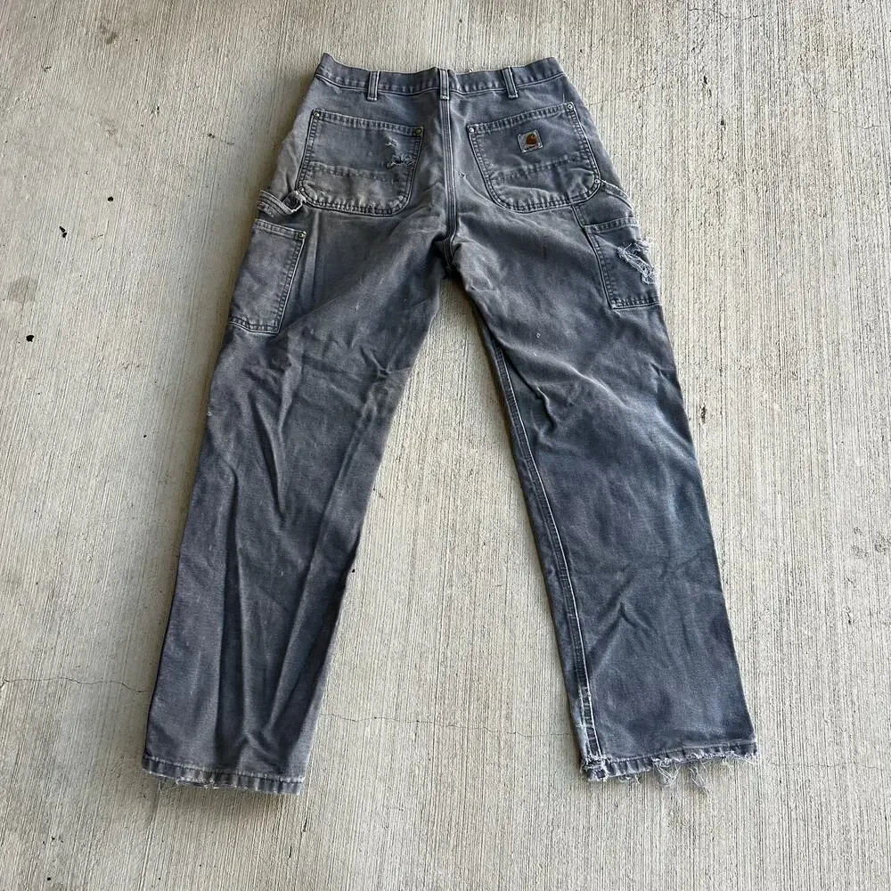 Carhartt B01 GVL gray double knee work wear carpenter pants